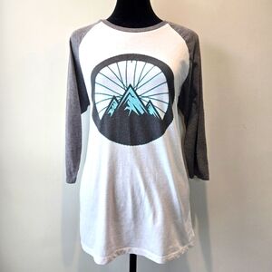 Points North Trading Co Women's Mountains 3/4 Sleeve Tee Shirt Large